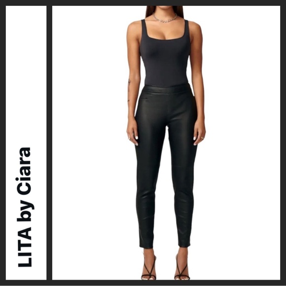Lita by Ciara Pants - NWT LITA by Ciara Lamb Leather Leader Pants